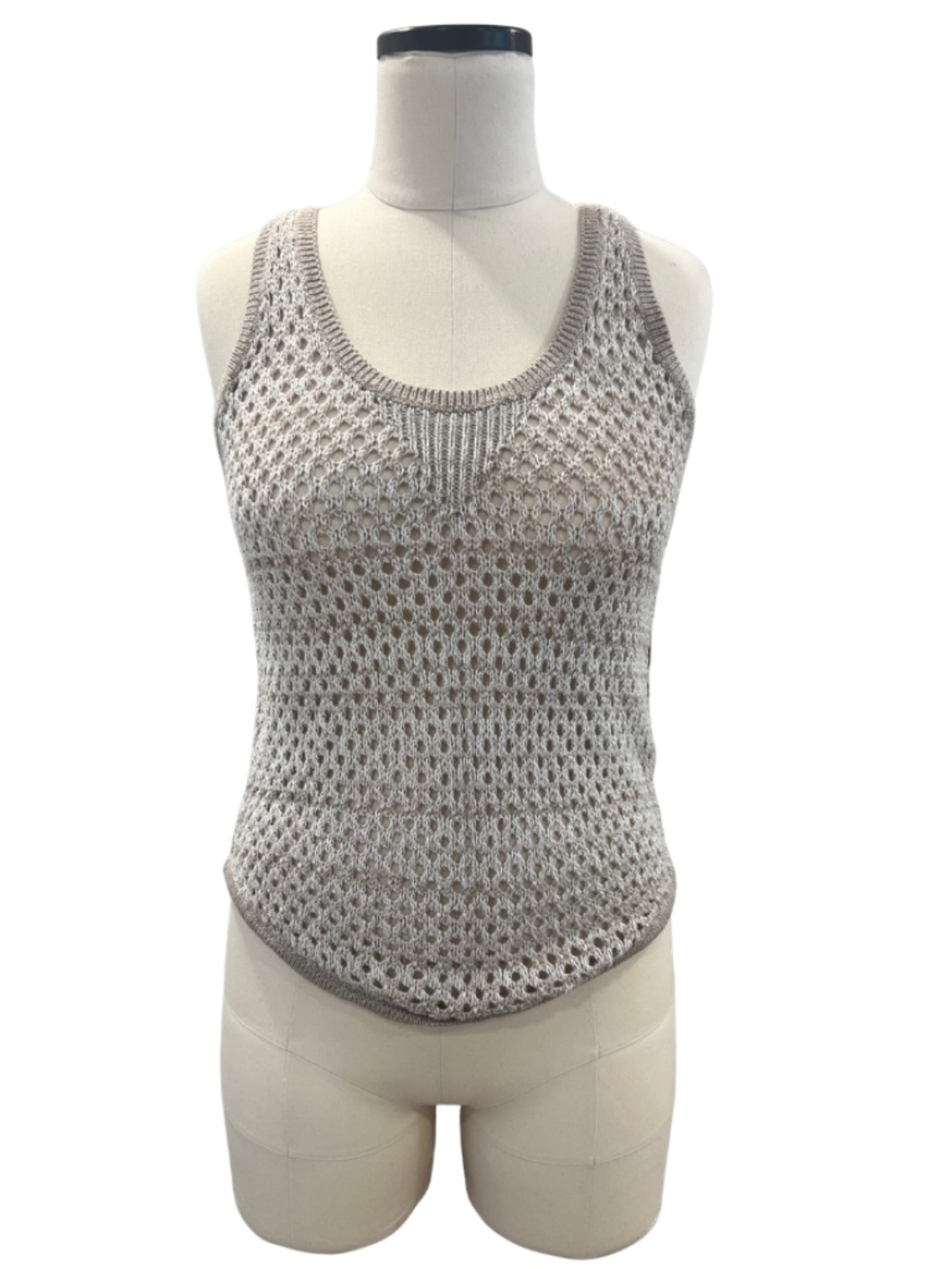 New CLUB MONACO Linen Mesh Knit Racer Back Tank Top Sz XS
